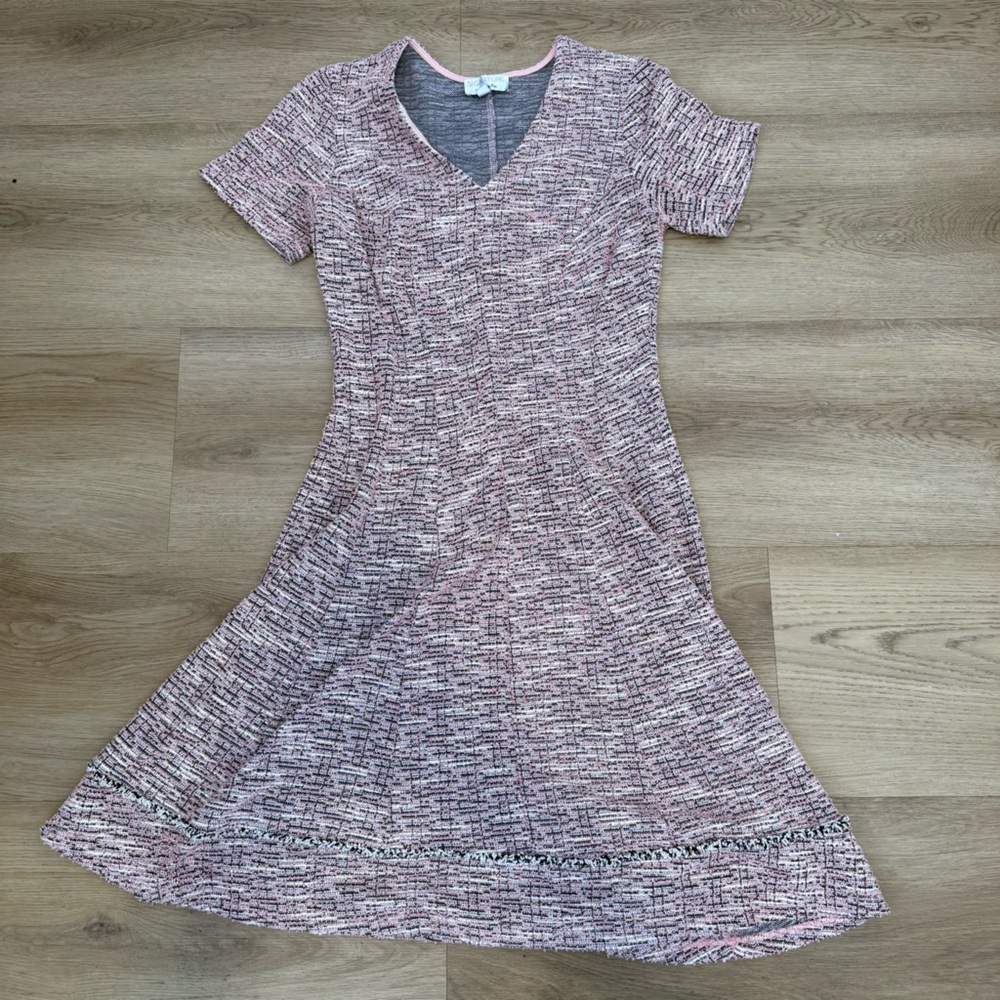 Robbie Bee Signature Knit Dress in Pink and Gray